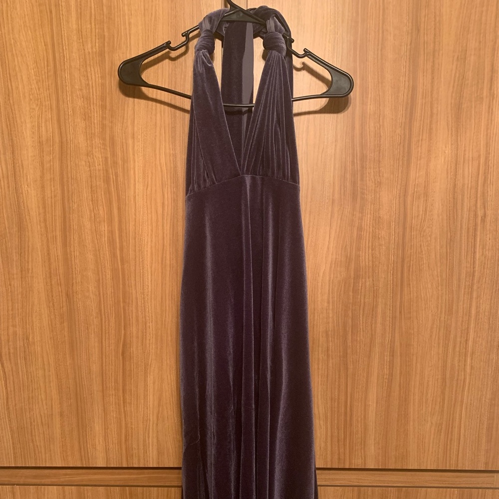 Velvet blue-gray dress